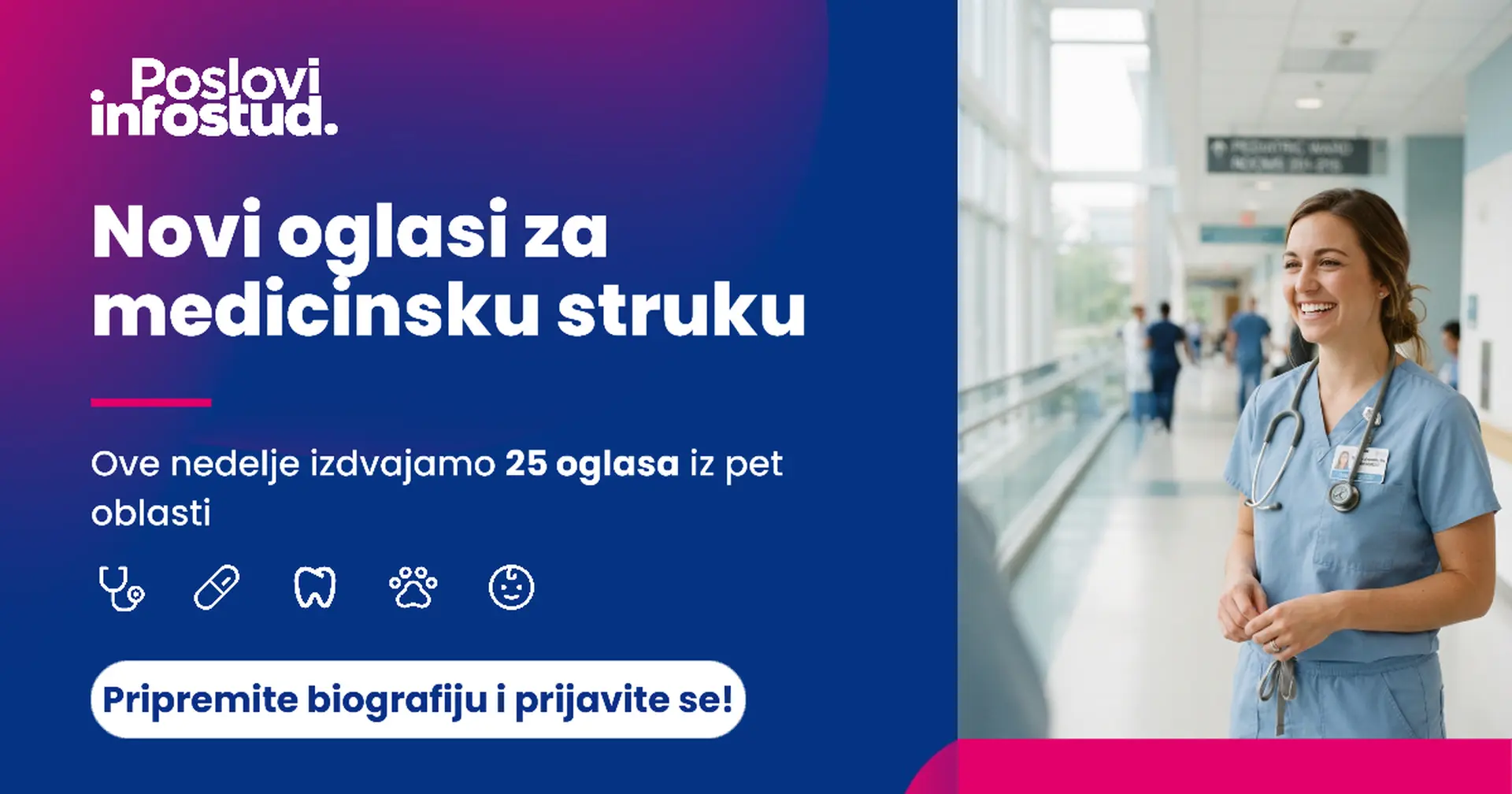 Novi oglasi za sve koji dolaze iz medicinske struke!